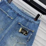 Louis Vuitton Women Button Front Denim Mini Skirt 1AGOTP