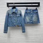 Louis Vuitton Women Button Front Denim Mini Skirt 1AGOTP