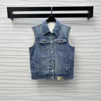 Louis Vuitton Women Reversible Sleeveless Denim Jacket 1AGOT9 (1)