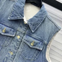 Louis Vuitton Women Reversible Sleeveless Denim Jacket 1AGOT9 (1)