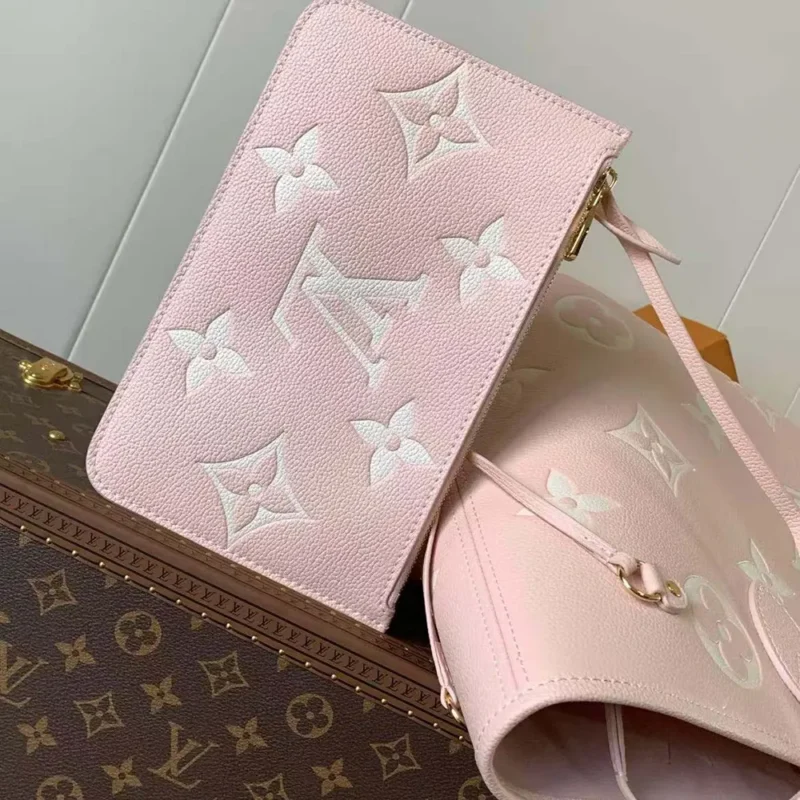 Neverfull MM Monogram Empreinte Leather-Pink M14210