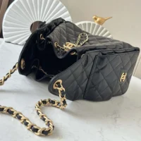 Chanel Women 25 Medium Handbag Grained Calfskin Gold Tone Metal AS5311 (1)