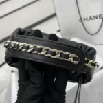 Chanel Women CC Small Flap Hobo Bag Grained Calfskin Gold Tone Metal Black