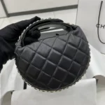 Chanel Women CC Small Flap Hobo Bag Grained Calfskin Gold Tone Metal Black