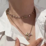 Chanel Women Choker Metal Glass Pearls Strass ABF193