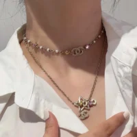 Chanel Women Choker Metal Glass Pearls Strass ABF193 (1)
