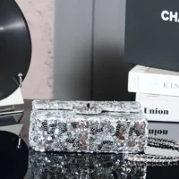 Chanel Women Flap Bag Sequins Silver Tone Metal AS4561 (1)