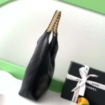 Chanel Women Large Hobo Bag Shiny Lambskin Gold Tone Metal AS5410