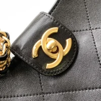 Chanel Women Large Hobo Bag Shiny Lambskin Gold Tone Metal AS5410 (1)