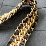 Chanel Women Large Hobo Bag Shiny Lambskin Gold Tone Metal AS5410