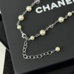 Chanel Women Necklace Metal Resin Glass Pearls ABF128 - Imagen 8
