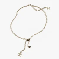 Chanel Women Pendant Necklace Metal Glass Pearls Resin Strass ABF533 (1)