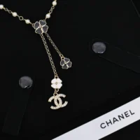 Chanel Women Pendant Necklace Metal Glass Pearls Resin Strass ABF533 (1)