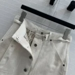 Dior Damen Rock mit Gürtel Ecrufarbener Baumwoll-Denim mit Dior Oblique-Innenseite