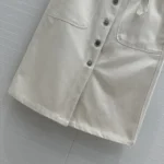 Dior Damen Rock mit Gürtel Ecrufarbener Baumwoll-Denim mit Dior Oblique-Innenseite