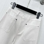 Dior utsvängda jeans för kvinnor i ecru bomullsdenim med Dior Oblique-inredning