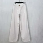 Dior utsvängda jeans för kvinnor i ecru bomullsdenim med Dior Oblique-inredning