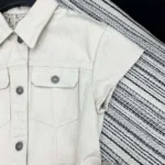 Dior Women Short Belted Shirtdress Ecru Cotton Denim with Dior Oblique Interior