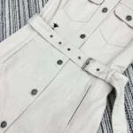 Dior Women Short Belted Shirtdress Ecru Cotton Denim with Dior Oblique Interior