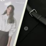 Dior Damen Kurzärmlige Jacke mit Gürtel Schwarze Schurwolle und Seide Grain de Poudre