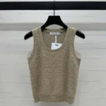 Dior Women Twinset Beige Cotton- and Wool-Blend Bouclé Knit