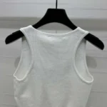 Dior Women Vibe Crop Tank Top de malla técnica blanca con firma tricolor