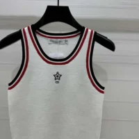 Dior Women Vibe Tank Top White Technical Mesh with Three-Tone Signature (1)