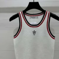 Dior Women Vibe Tank Top White Technical Mesh with Three-Tone Signature (1)