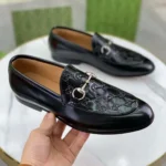 Gucci Men Loafer with Horsebit-Black 798997AAD7E1000 - Image 3