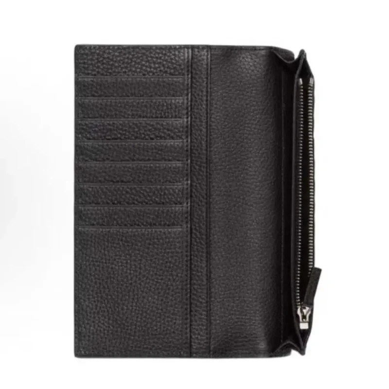 Gucci Men Long Wallet with Gucci Logo-Black 795296AABXM1000
