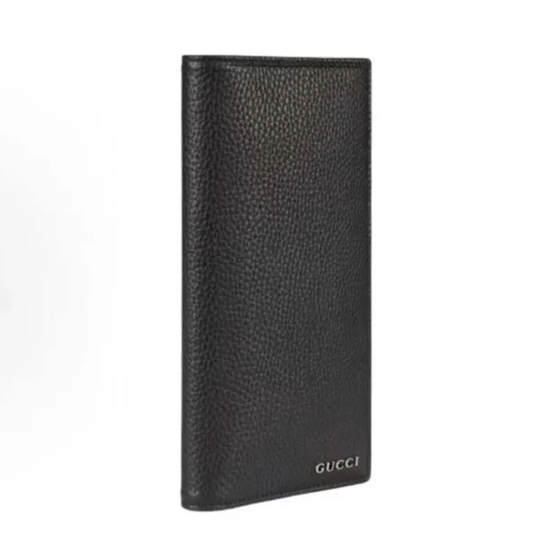Gucci Men Long Wallet with Gucci Logo-Black 795296AABXM1000