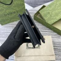 Gucci Unisex GG Emblem Mini Wallet-Black 820692FAD6L9741 (1)