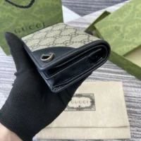 Gucci Unisex GG Emblem Mini Wallet-Black 820692FAD6L9741 (1)