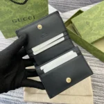 Gucci Unisex GG Emblem Mini Wallet-Black 820692FAD6L9741
