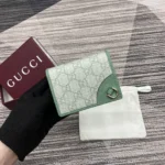 Gucci Unisex GG Emblem Mini Wallet-Lime 820692FAD6L8458