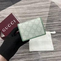 Gucci Unisex GG Emblem Mini Wallet-Lime 820692FAD6L8458 (1)