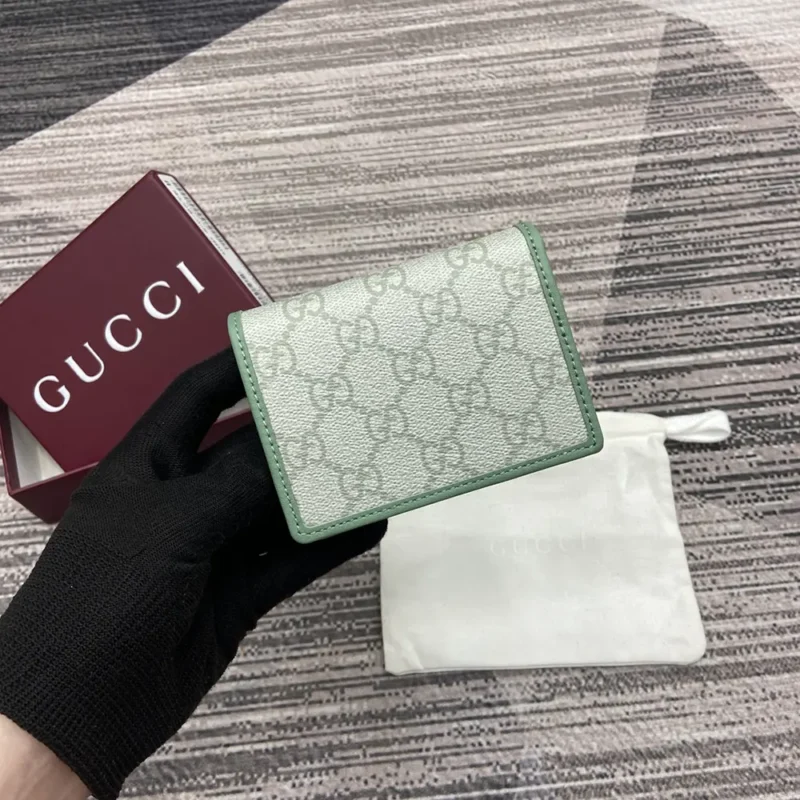 Gucci Unisex GG Emblem Mini Wallet-Lime 820692FAD6L8458