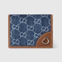 Gucci Unisex GG Emblem Mini Wallet-Navy 820692FAECC4243 (1)