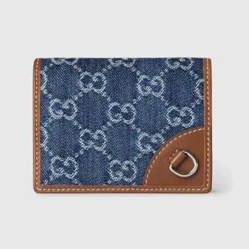 Gucci Unisex GG Emblem Mini Wallet-Navy 820692FAECC4243