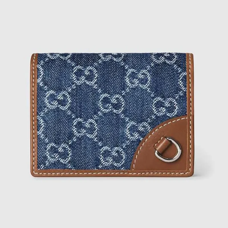 Gucci Unisex GG Emblem Mini Wallet-Navy 820692FAECC4243