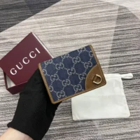 Gucci Unisex GG Emblem Mini Wallet-Navy 820692FAECC4243 (1)
