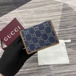 Gucci Unisex GG Emblem Mini Wallet-Navy 820692FAECC4243