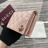 Gucci Unisex GG Emblem Mini Wallet-Pink 820692FAD6L8459 (1)