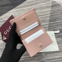 Gucci Unisex GG Emblem Mini Wallet-Pink 820692FAD6L8459 (1)