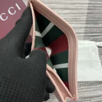 Gucci Unisex GG Emblem Mini Wallet-Pink 820692FAD6L8459 (1)