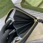 Gucci Unisex GG Emblem Zip Around Wallet-Black 819122FAD6L9741