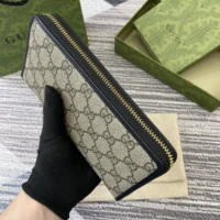 Gucci Unisex GG Emblem Zip Around Wallet-Black 819122FAD6L9741 (1)