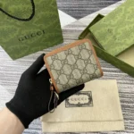 Gucci Unisex GG Emblem Zip Mini Wallet 819131FAD6L9758