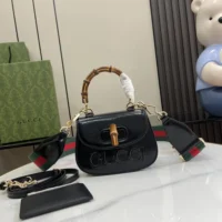 Gucci Women Bamboo 1947 Mini Top Handle Bag-Black 786482AADJQ1060 (1)