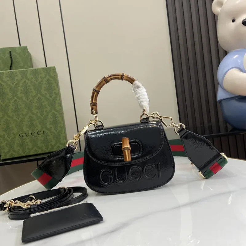 Gucci Women Bamboo 1947 Mini Top Handle Bag-Black 786482AADJQ1060